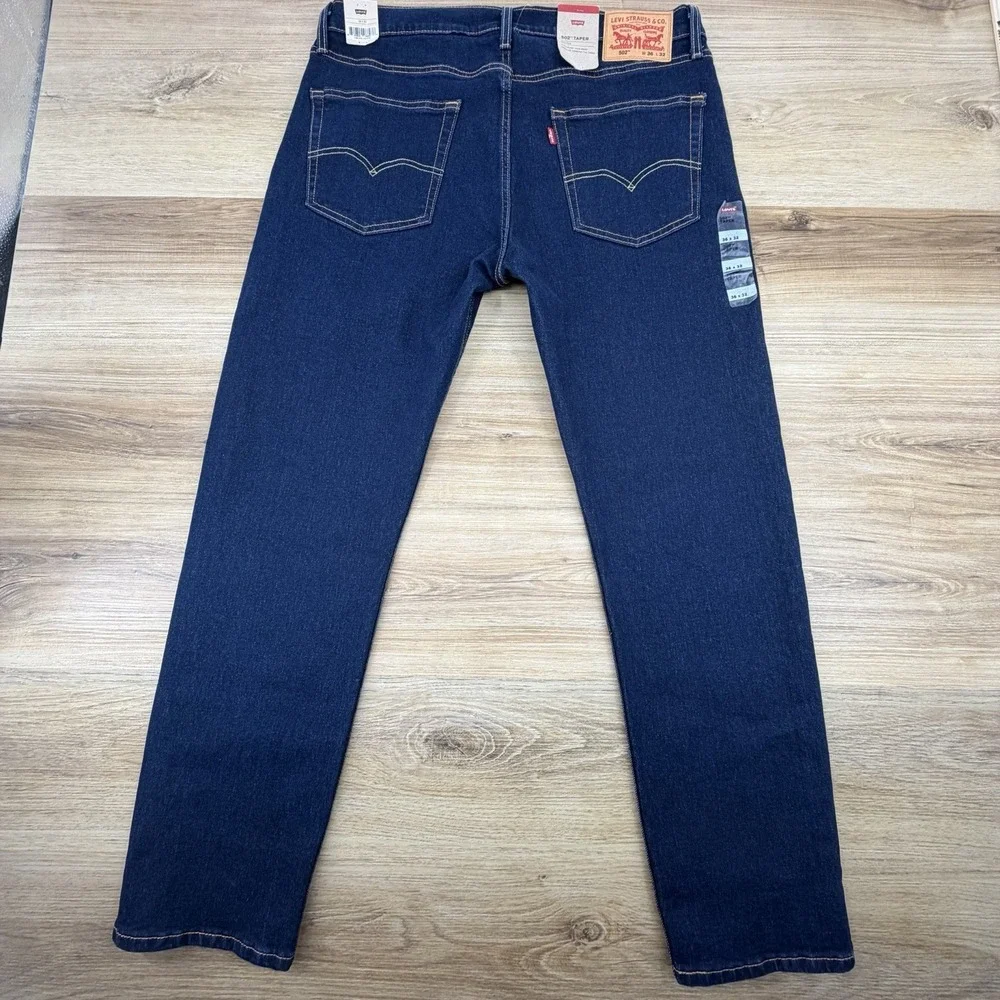 NWT Men's Levi's 502 Taper Stretch Dark Blue Jeans Size 36
